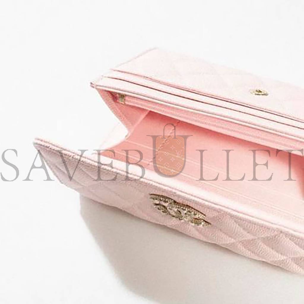 Ch*el long flap wallet ap2740 b08043 nh620 (19.4*10.5*3cm)